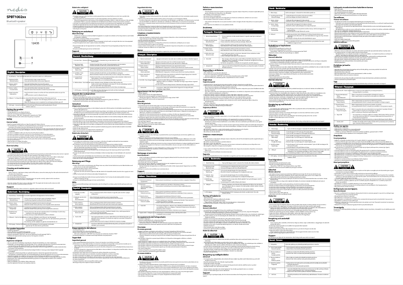 Página 1 del manual Manual de usuario Nedis SPBT1002AL