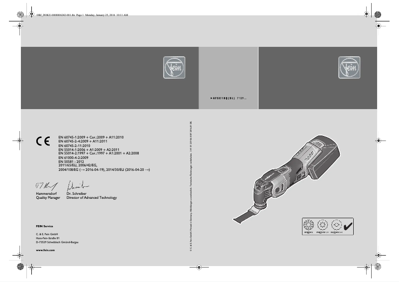 Imagen de la primera página del manual del dispositivo SuperCut AFSC 18 QSL