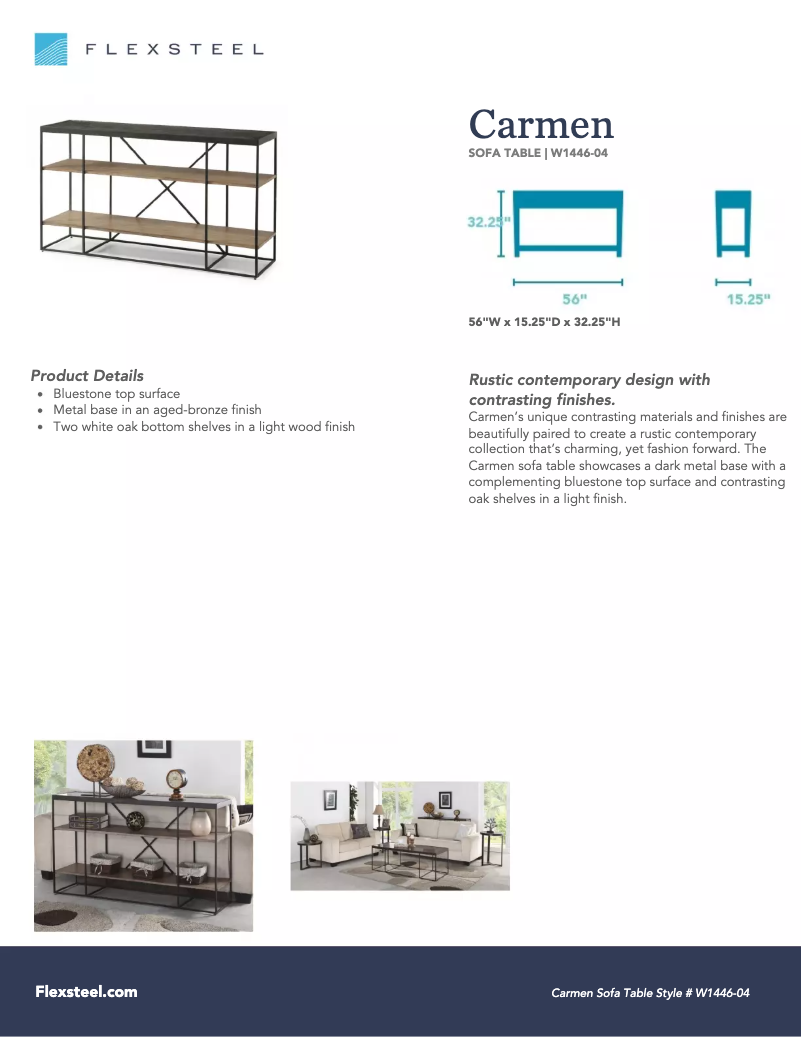 Página 1 del manual Manual de usuario Flexsteel Carmen W1446-04