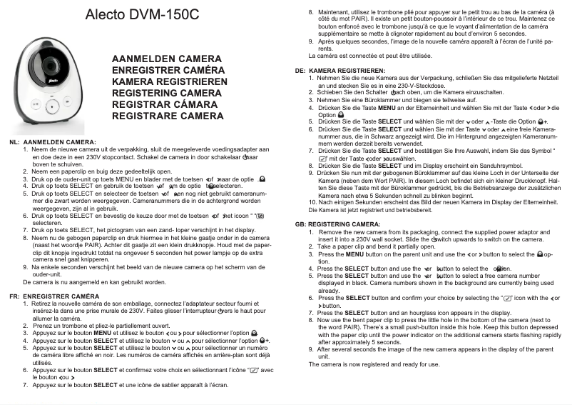 Página 1 del manual Manual de usuario Alecto DVM-150C