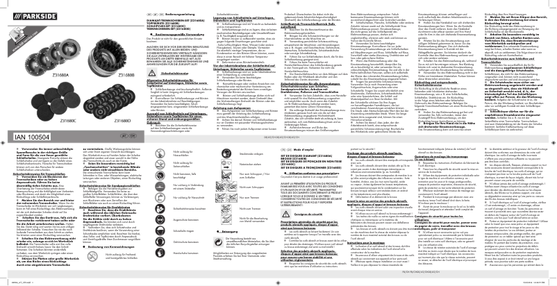 Página 1 del manual Manual de usuario Parkside PWSZ 125 C3