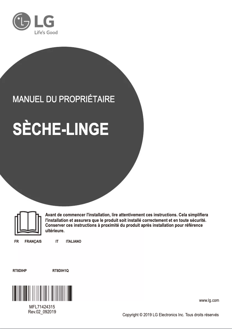 Página 1 del manual Manual de usuario LG RT8DIHP