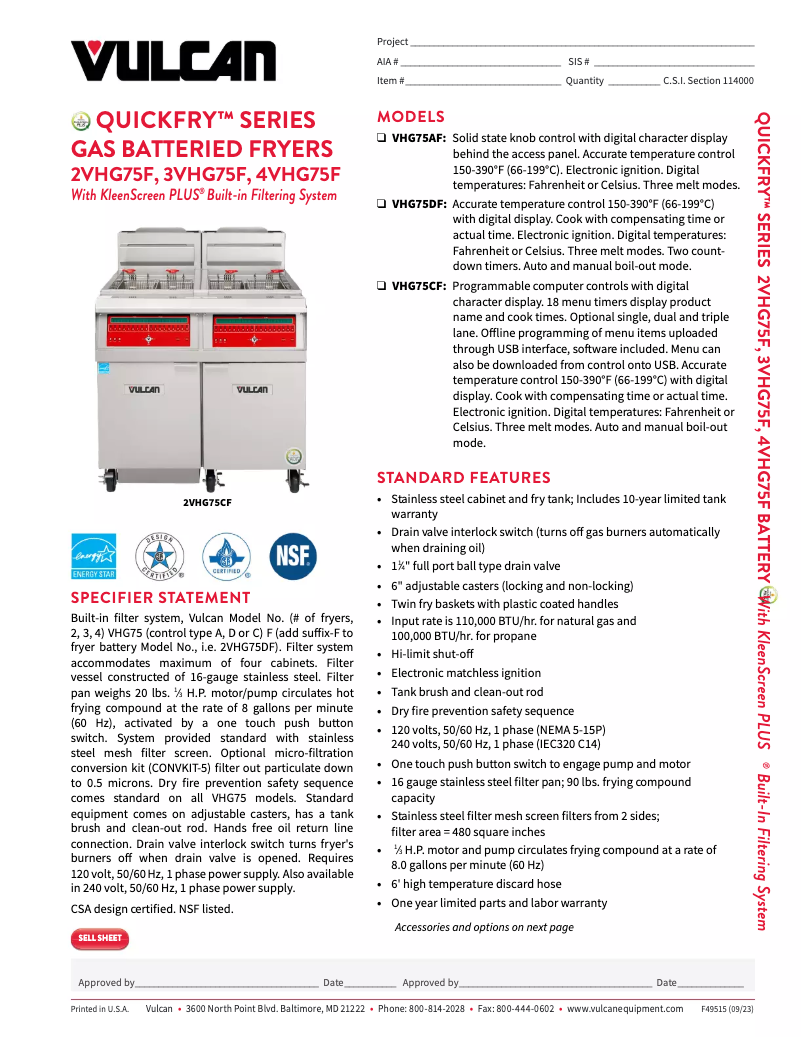 Imagen de la primera página del manual del dispositivo VHG75