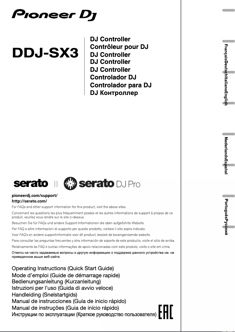 Página nº 1 - Guía de inicio rápido Pioneer DDJ-SX3