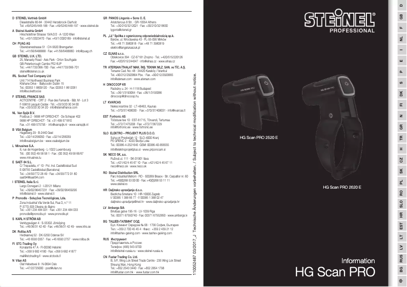 Página 1 del manual Manual de usuario Steinel Scanner termic HG Scan HG 2620 E