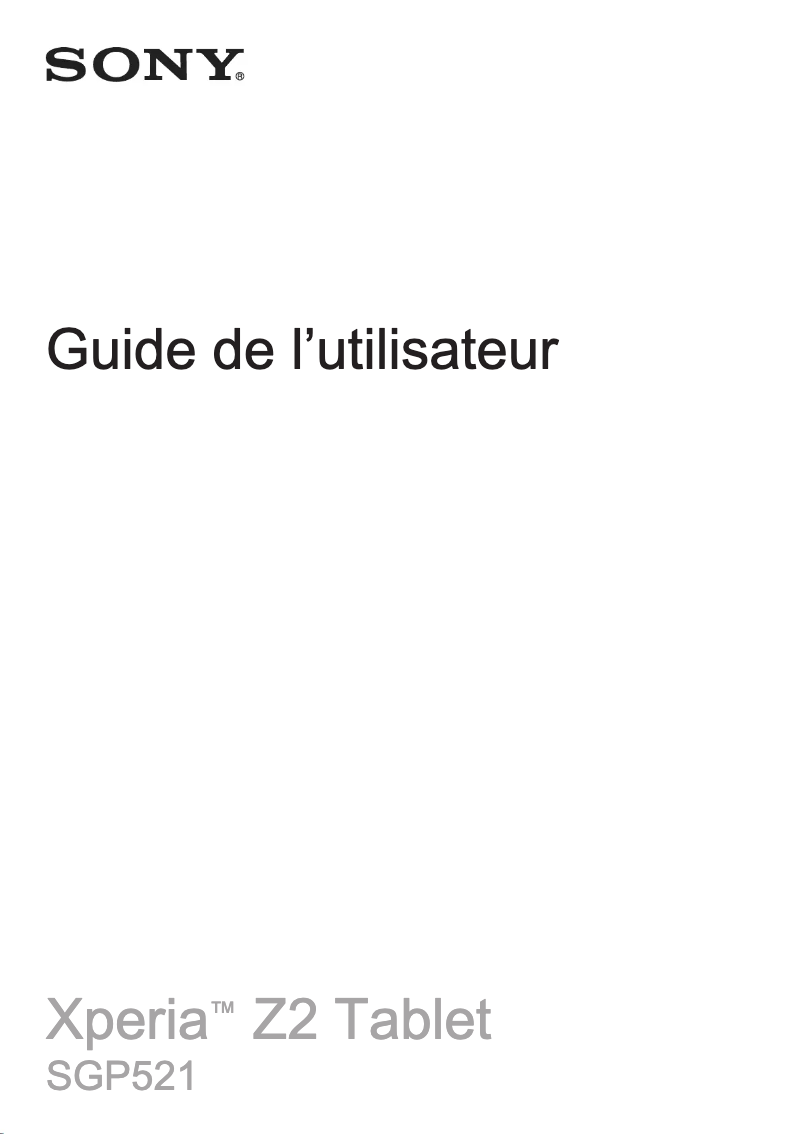 Imagen de la primera página del manual del dispositivo Xperia Z2 SGP521