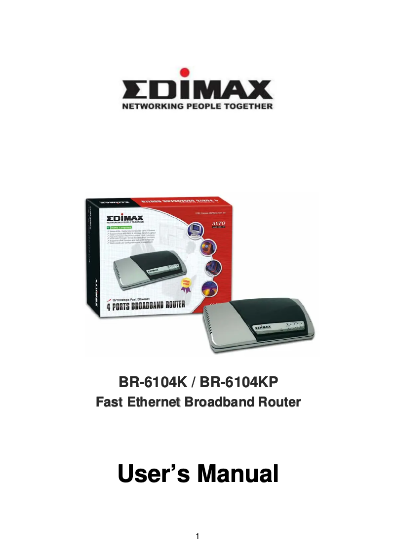 Página nº 1 - Manual de instrucciones Edimax BR-6104KP