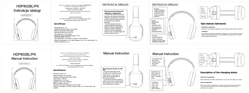 Página 1 del manual Manual de usuario Manta HDP802