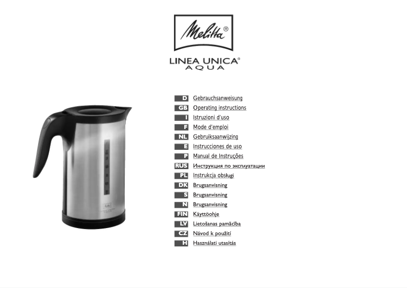 Página 1 del manual Manual de usuario Melitta Unica Aqua