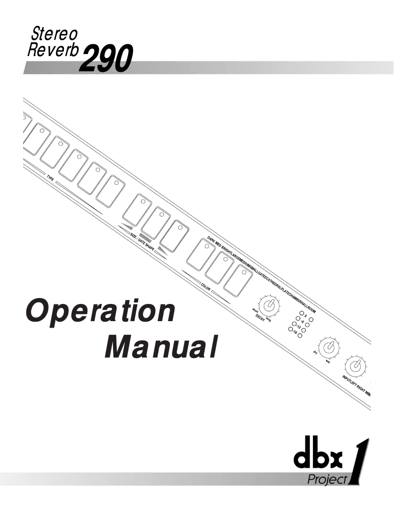 Imagen de la primera página del manual del dispositivo 290 Project 1