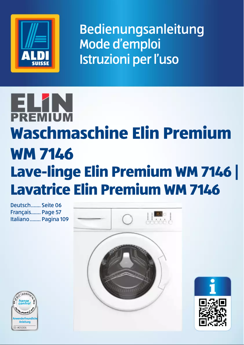 Imagen de la primera página del manual del dispositivo WM 7146