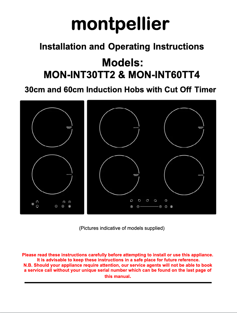 Página 1 del manual Manual de usuario Montpellier INT60TT4