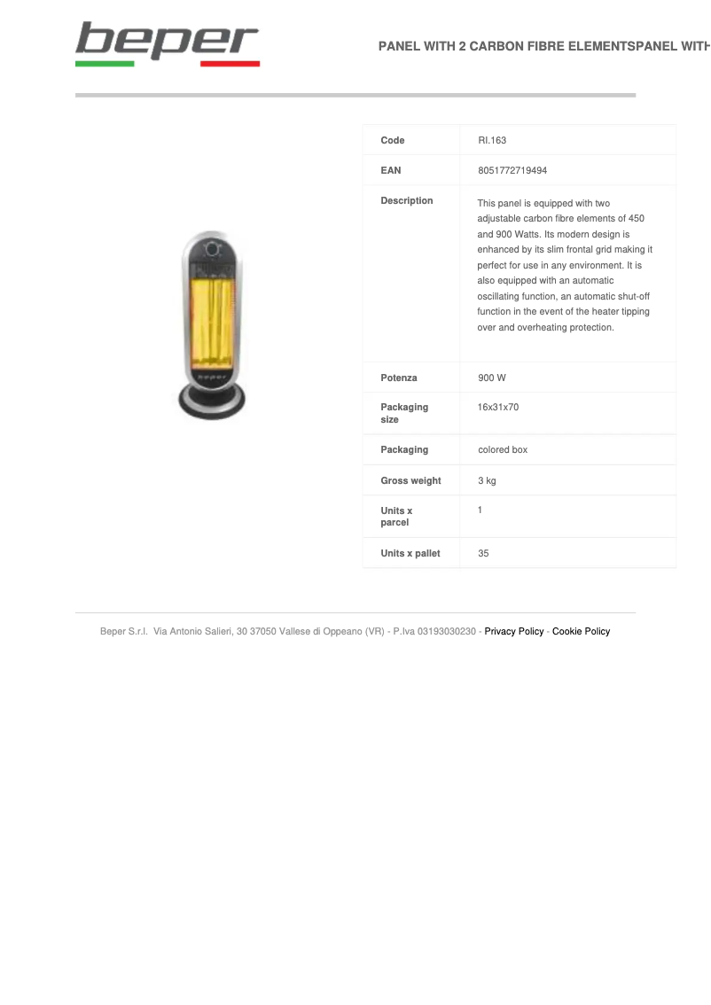 Imagen de la primera página del manual del dispositivo RI.163