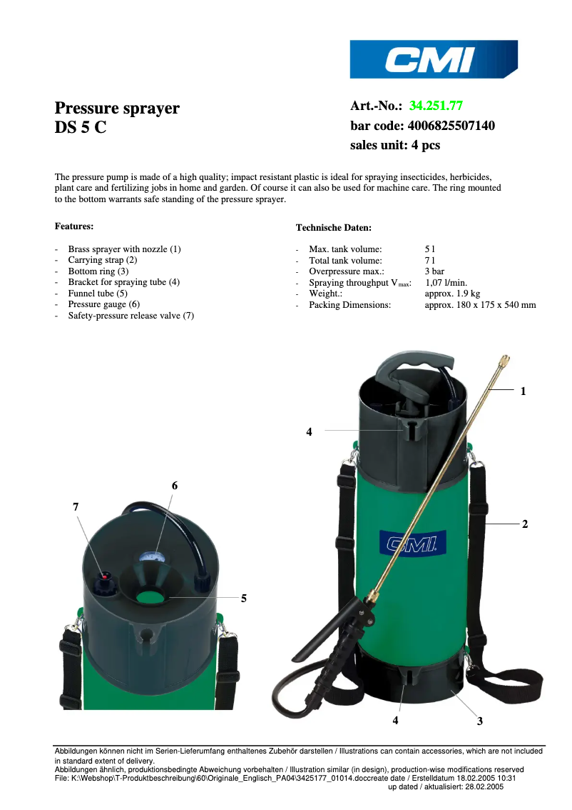 Imagen de la primera página del manual del dispositivo DS 5 C