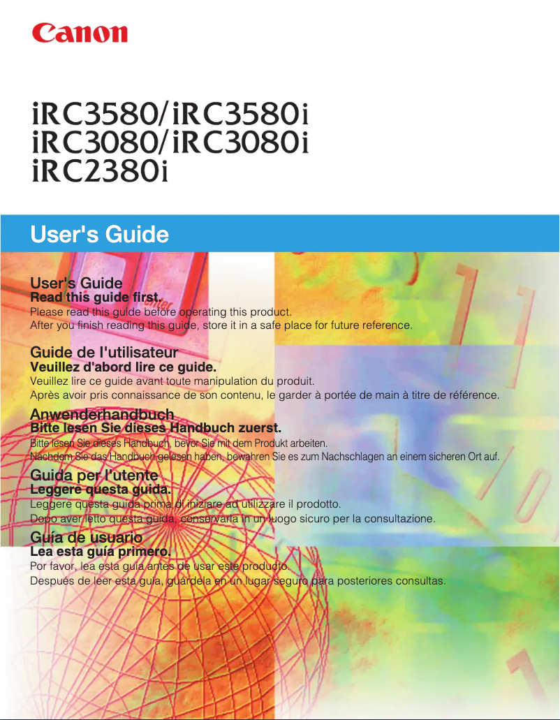 Página 1 del manual Manual de usuario Canon imageRUNNER C3580