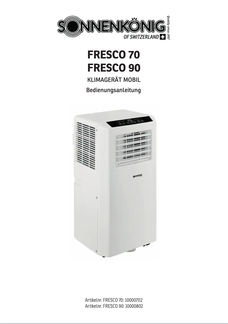 Página 1 del manual Manual de usuario Sonnenkönig Fresco 70