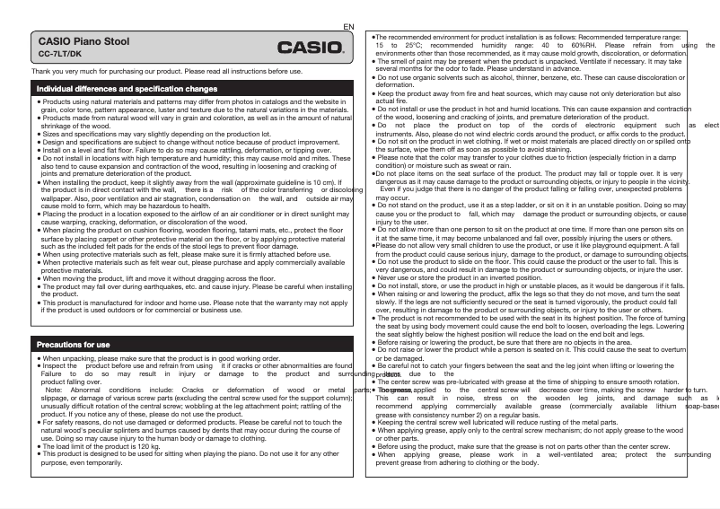 Página 1 del manual Manual de usuario Casio CC-7