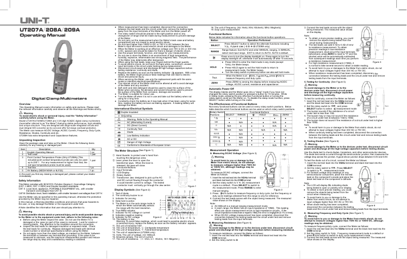 Página 1 del manual Manual de usuario Uni-T UT209A