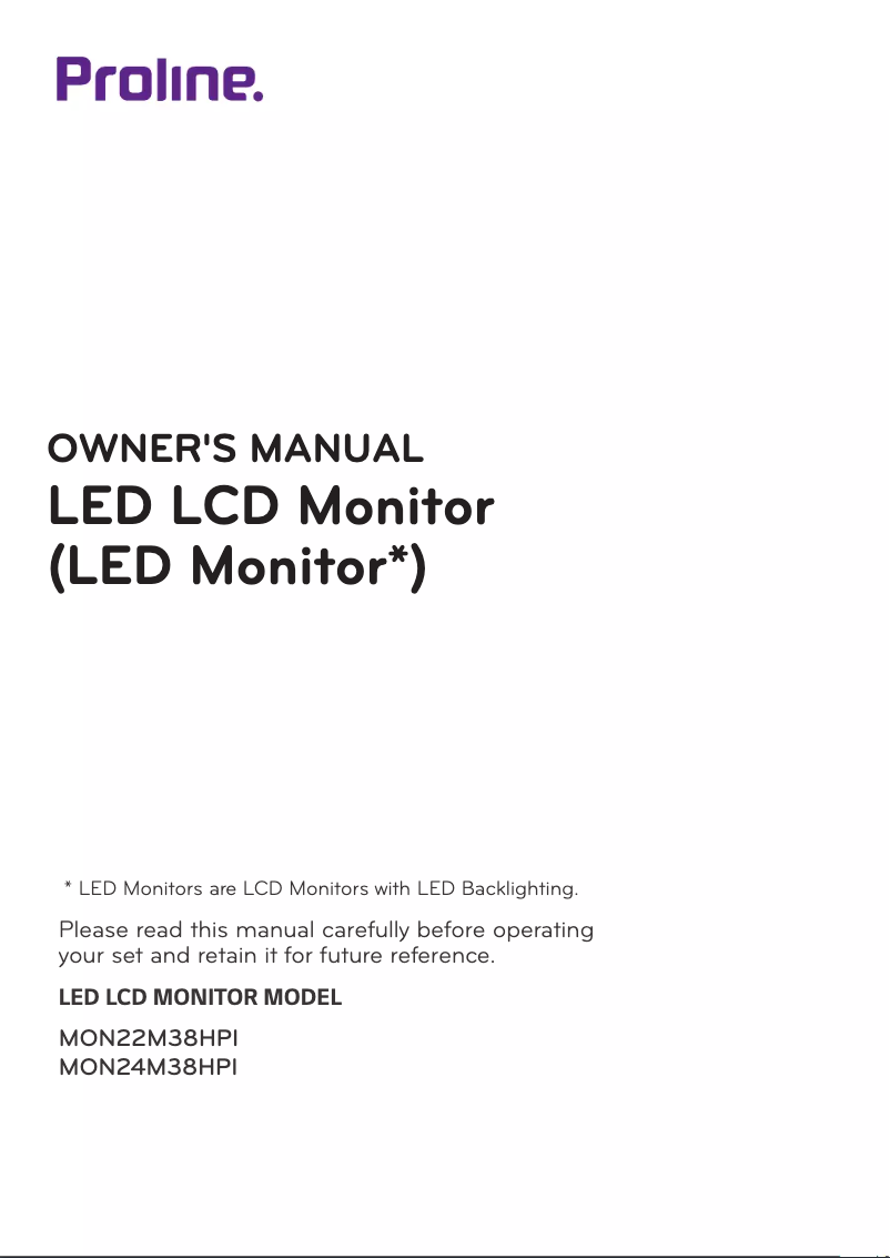 Imagen de la primera página del manual del dispositivo MON22M38HPI