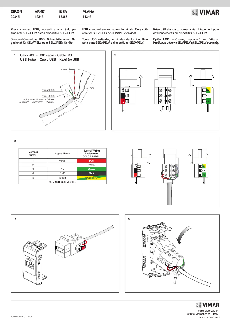 Página 1 del manual Manual de usuario Vimar 14345