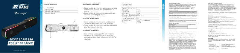 Página 1 del manual Manual de usuario Vorago BSP-350
