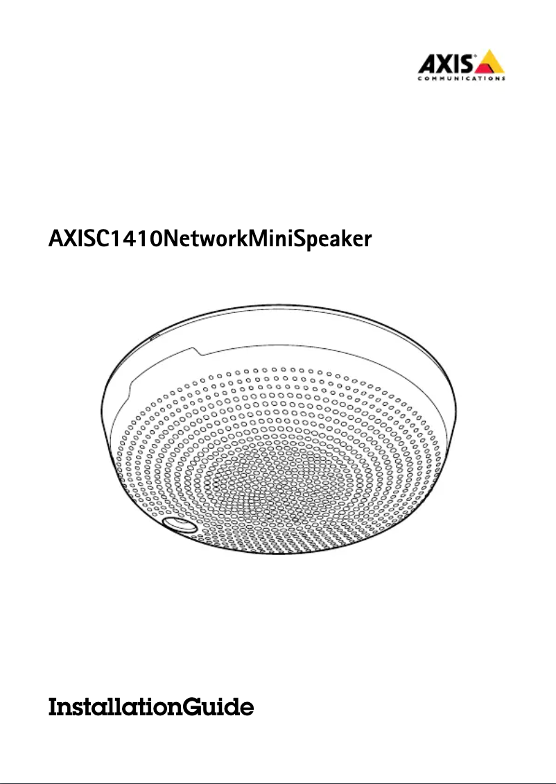 Página nº 1 - Manual de usuario Axis C1410