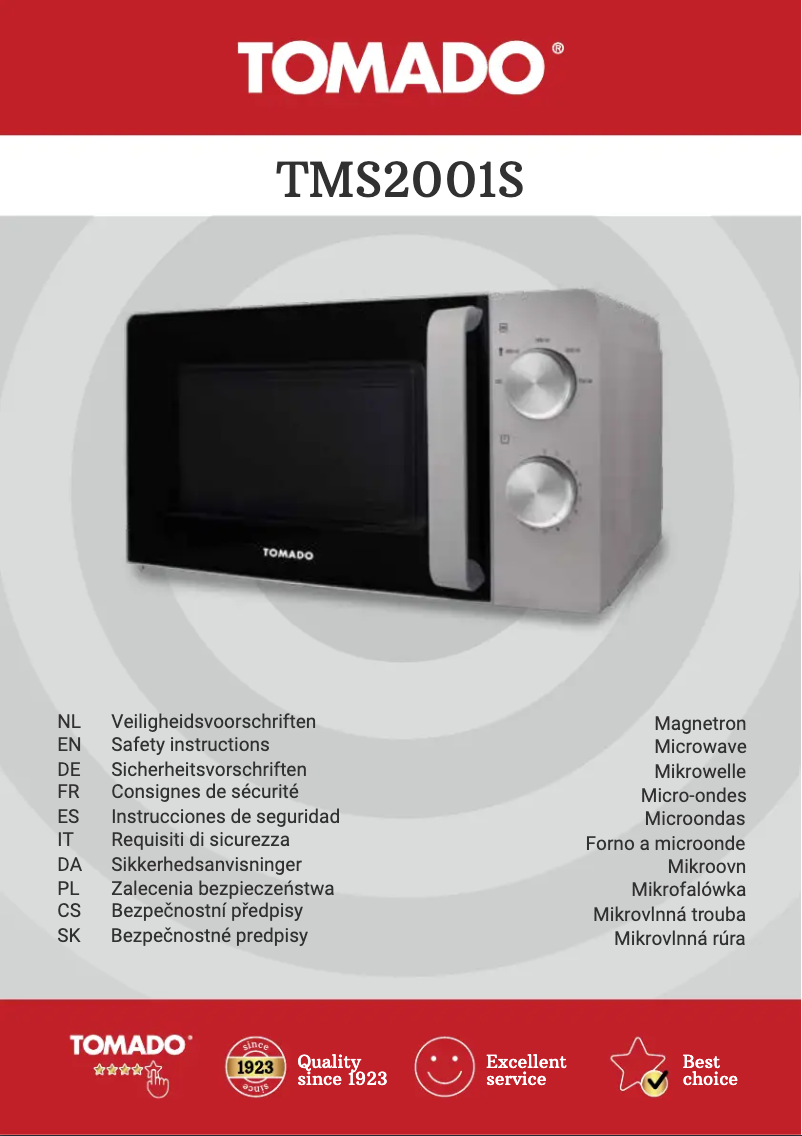 Imagen de la primera página del manual del dispositivo TMS2001S