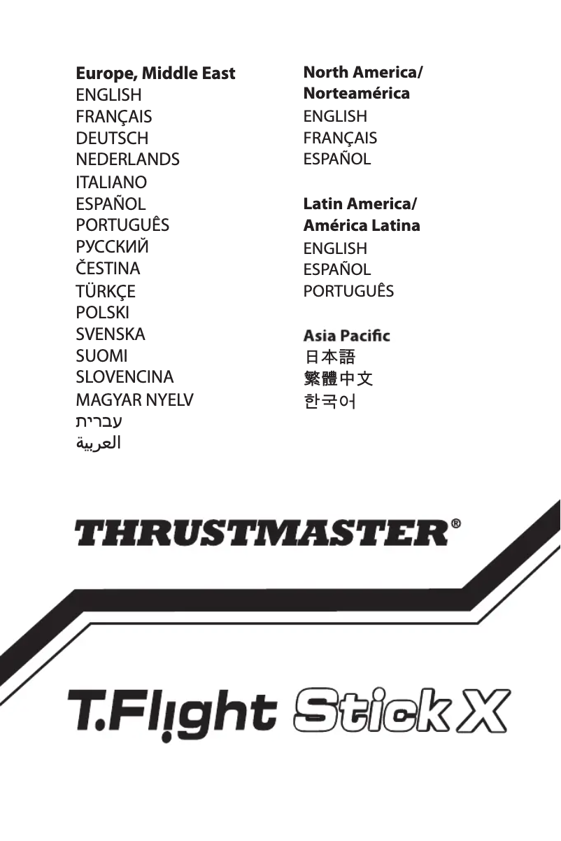 Imagen de la primera página del manual del dispositivo T.Flight Stick X