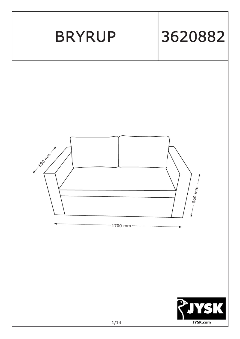 Página nº 1 - Manual de usuario JYSK Bryrup