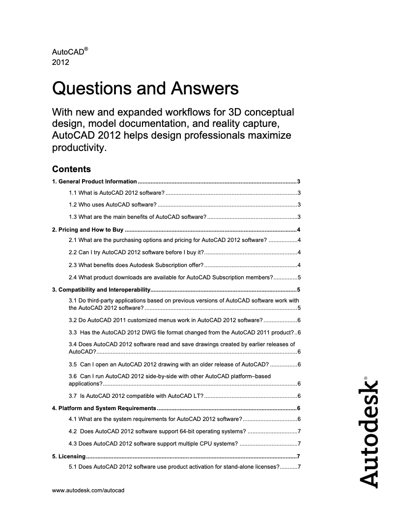 Página 1 del manual Manual de usuario Autodesk Autocad Full 2012