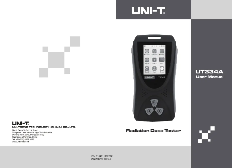 Imagen de la primera página del manual del dispositivo UT334A