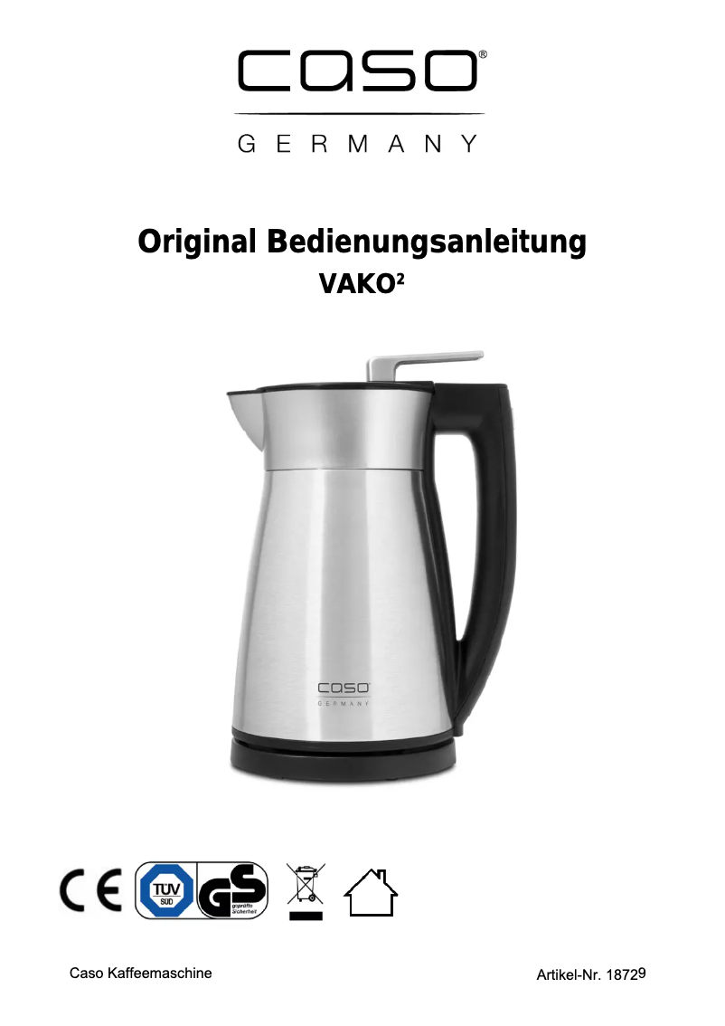 Página 1 del manual Manual de usuario Caso VAKO 2