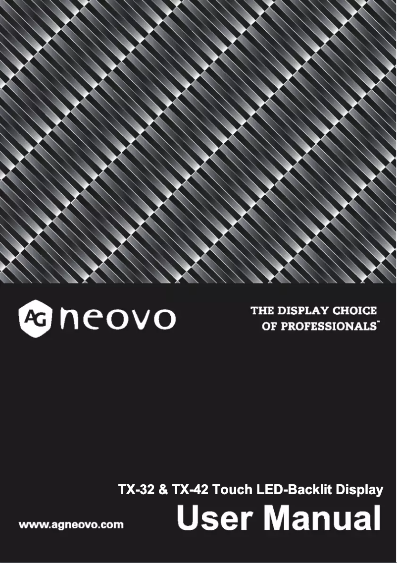 Página 1 del manual Manual de usuario AG Neovo TX 42
