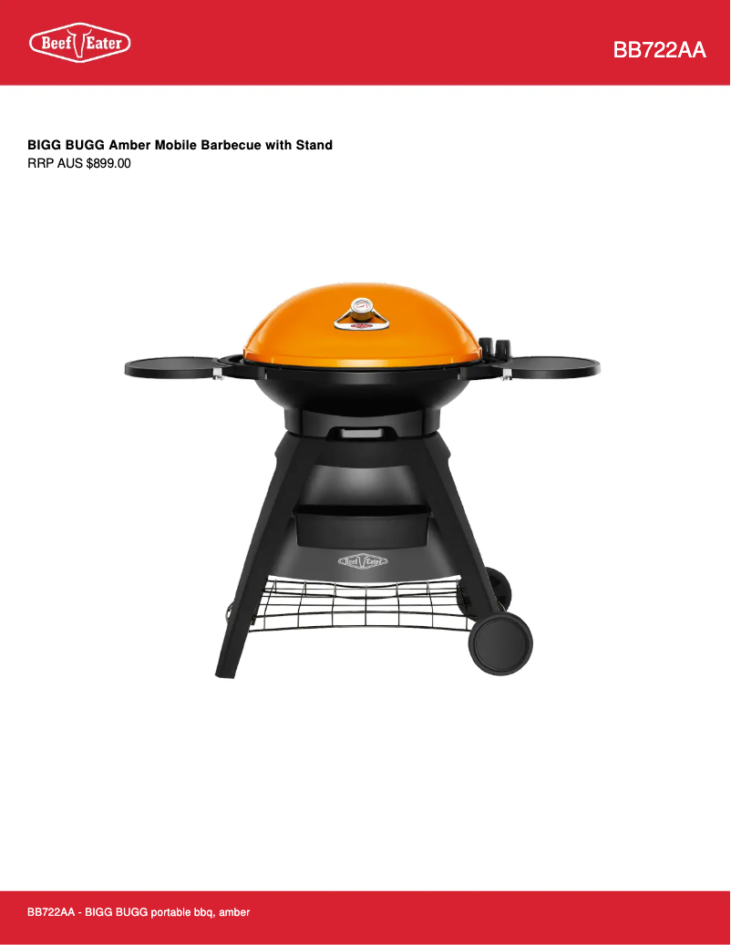 Página 1 del manual Ficha técnica BeefEater Bigg Bugg BB722A