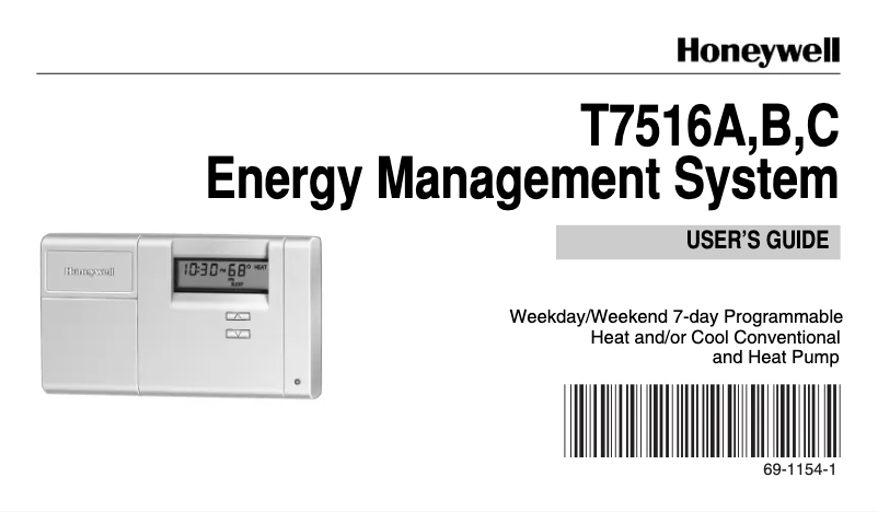 Página 1 del manual Manual de usuario Honeywell T7516B