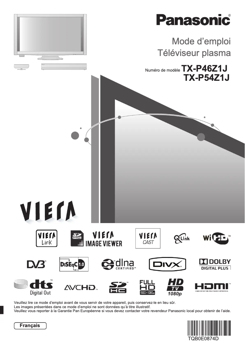 Imagen de la primera página del manual del dispositivo TX-P54Z1J