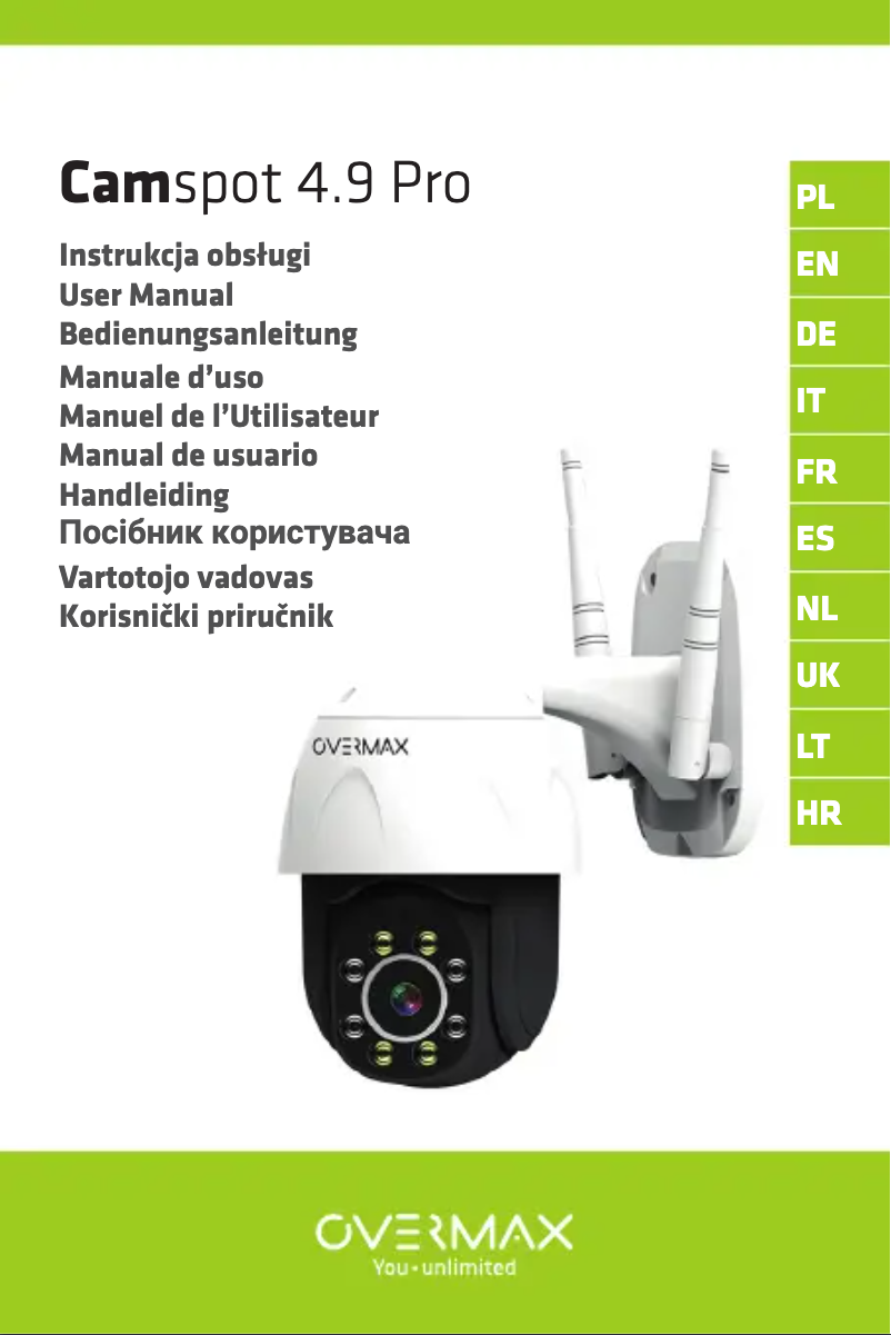 Página 1 del manual Manual de usuario Overmax Camspot 4.9 Pro