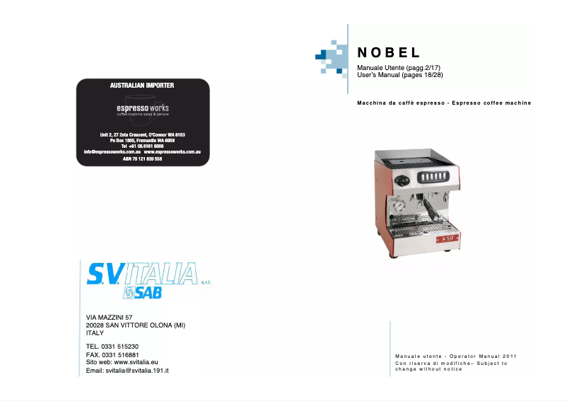 Página 1 del manual Manual de usuario SAB Nobel