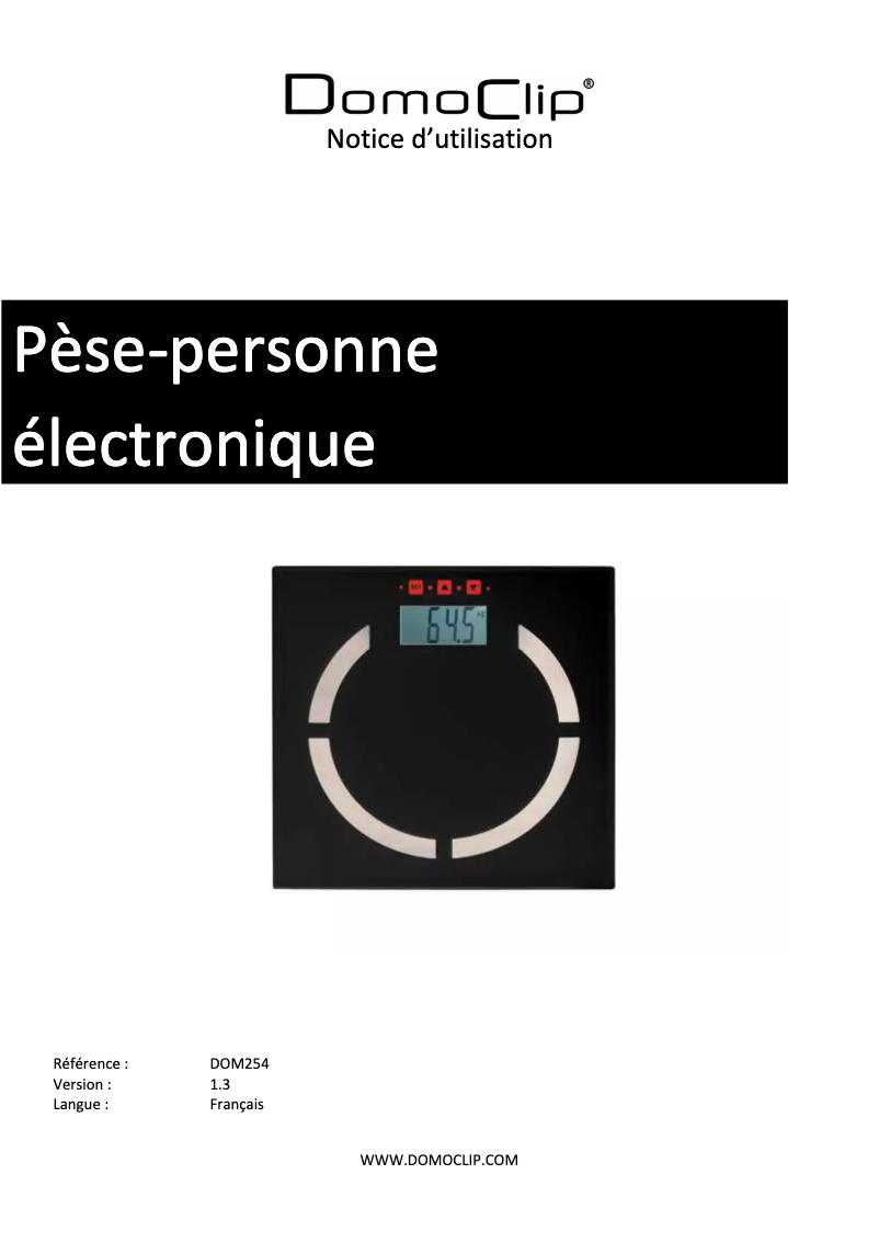 Página 1 del manual Manual de usuario Domoclip DOM254NR