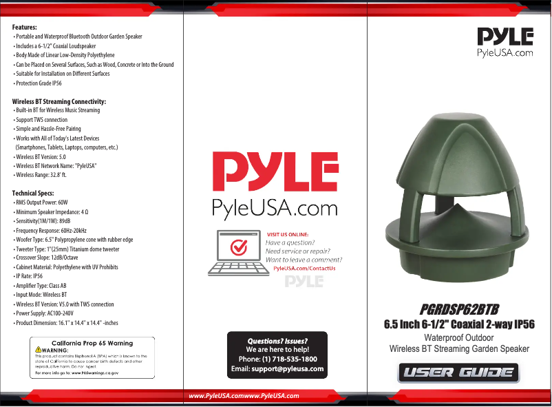 Página 1 del manual Manual de usuario Pyle PGRDSP62BTB