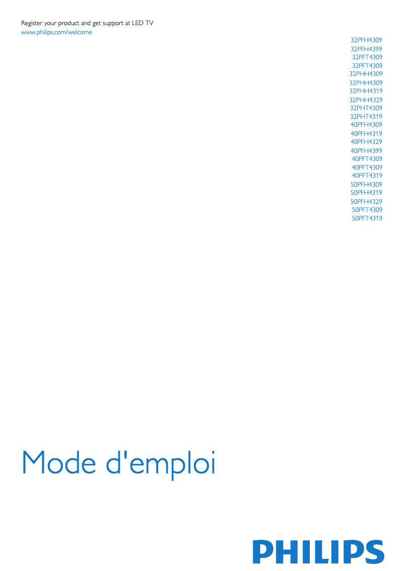 Página 1 del manual Manual de usuario Philips 40PFT4319