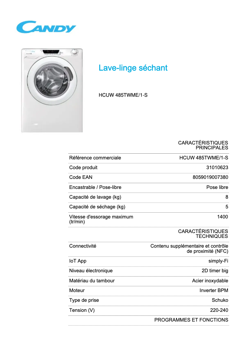 Imagen de la primera página del manual del dispositivo HCUW 485TWME/1-S