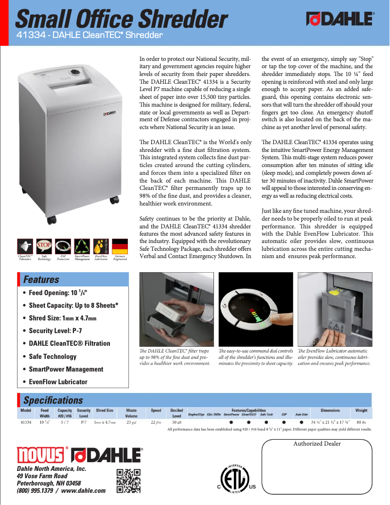 Imagen de la primera página del manual del dispositivo CleanTEC 41334