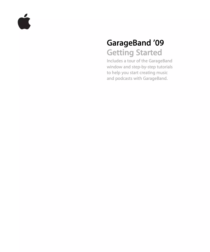 Imagen de la primera página del manual del dispositivo GarageBand 09
