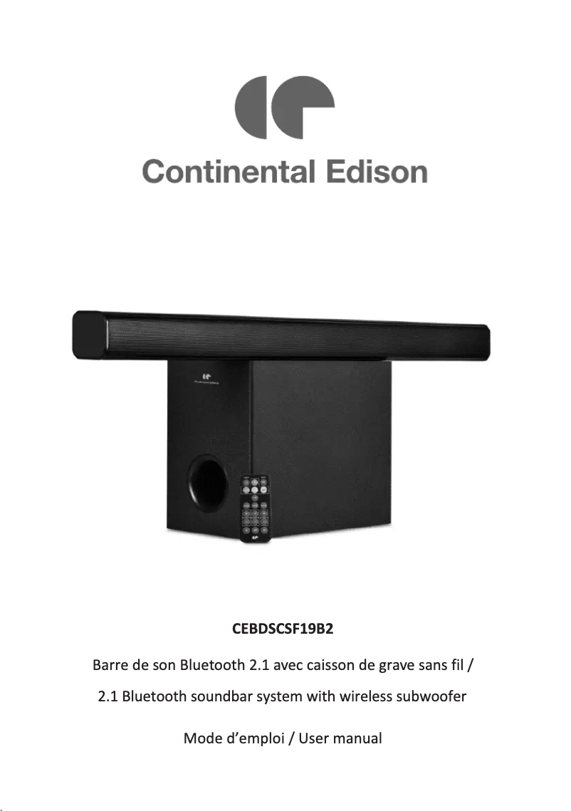 Página 1 del manual Manual de usuario Continental Edison CEBDSCSF19B2
