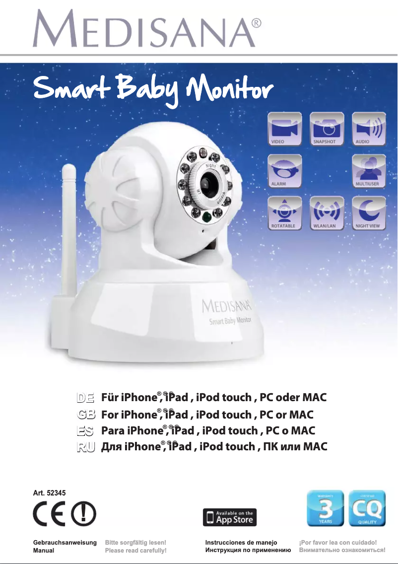 Imagen de la primera página del manual del dispositivo Smart Baby Monitor
