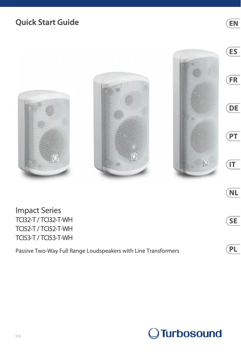 Página 1 del manual Guía de inicio rápido Turbosound Impact TCI32-T