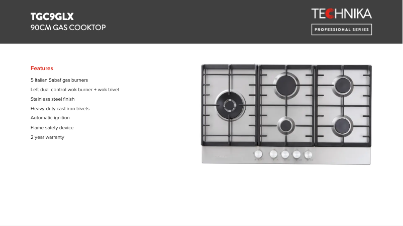 Imagen de la primera página del manual del dispositivo TGC9GLX