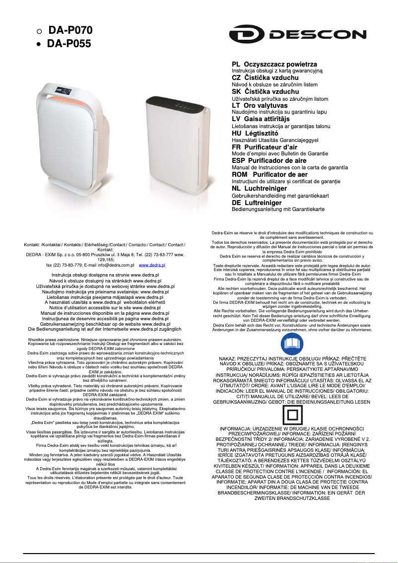Página 1 del manual Manual de usuario Descon DA-P055