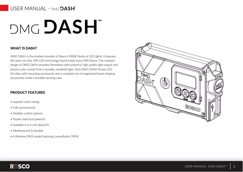 Imagen de la primera página del manual del dispositivo Dash